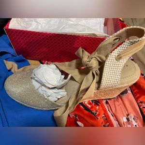 Kelly & Katie glitter wedge heels